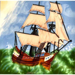 Clipper Tall Ship Sailing 8x8 Decorative Wall Art Ceramic Tile New Backsplash